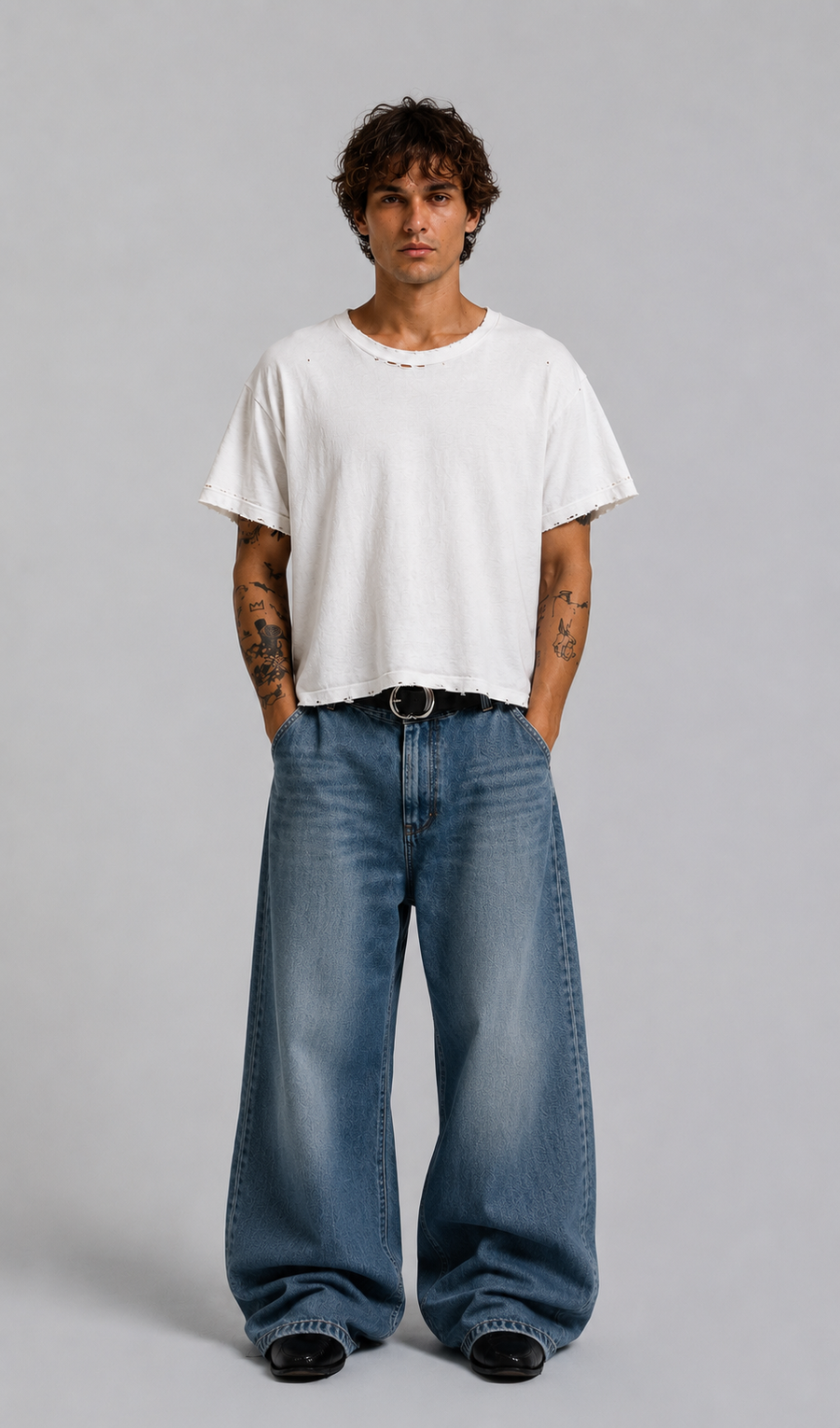 Thrashed Slub Tee · Vintage white
